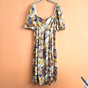 Rinasciamento Floral Midi Dress - Size L